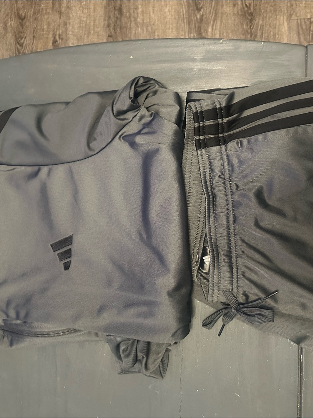 adidas Men's Black Athletic track suit with Subtle Stripe